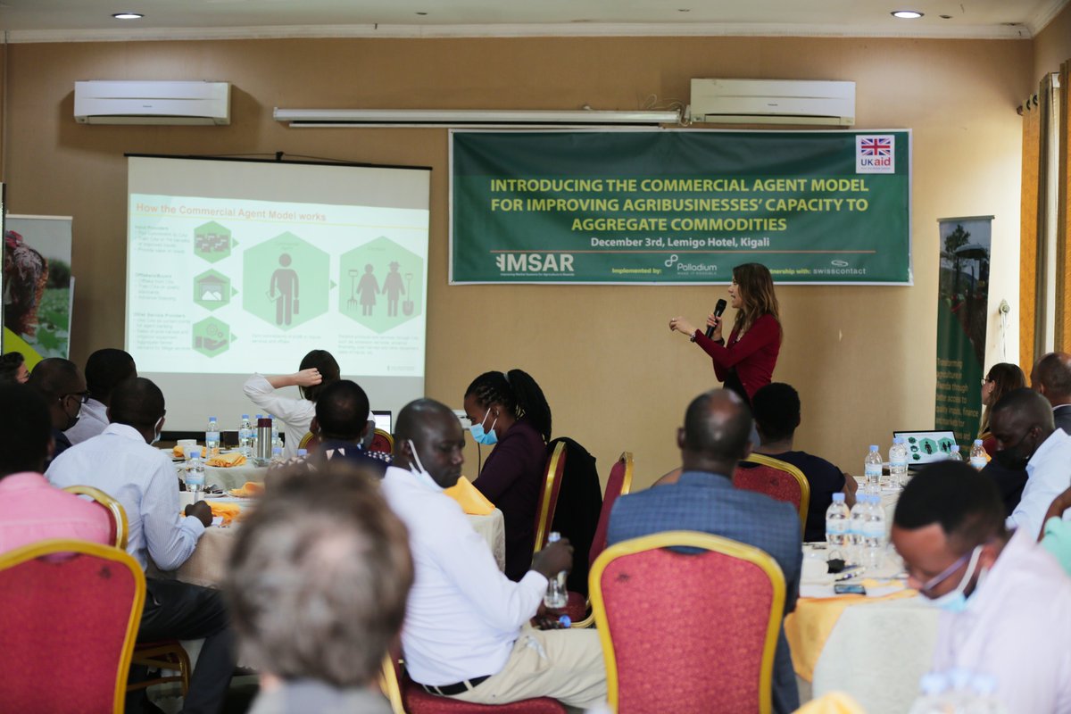 Noza_Isoko's tweet photo. Introducing the #Commercial #Agent Model for improving #agribusinesses capacity to aggregate commodities, and a #blueprint that can assist crowding-in. Thank you to CEO NAEB @_claudebizimana, companies and development partners who attended and shared valuable insights. https://t.co/IK9kT8yhoZ