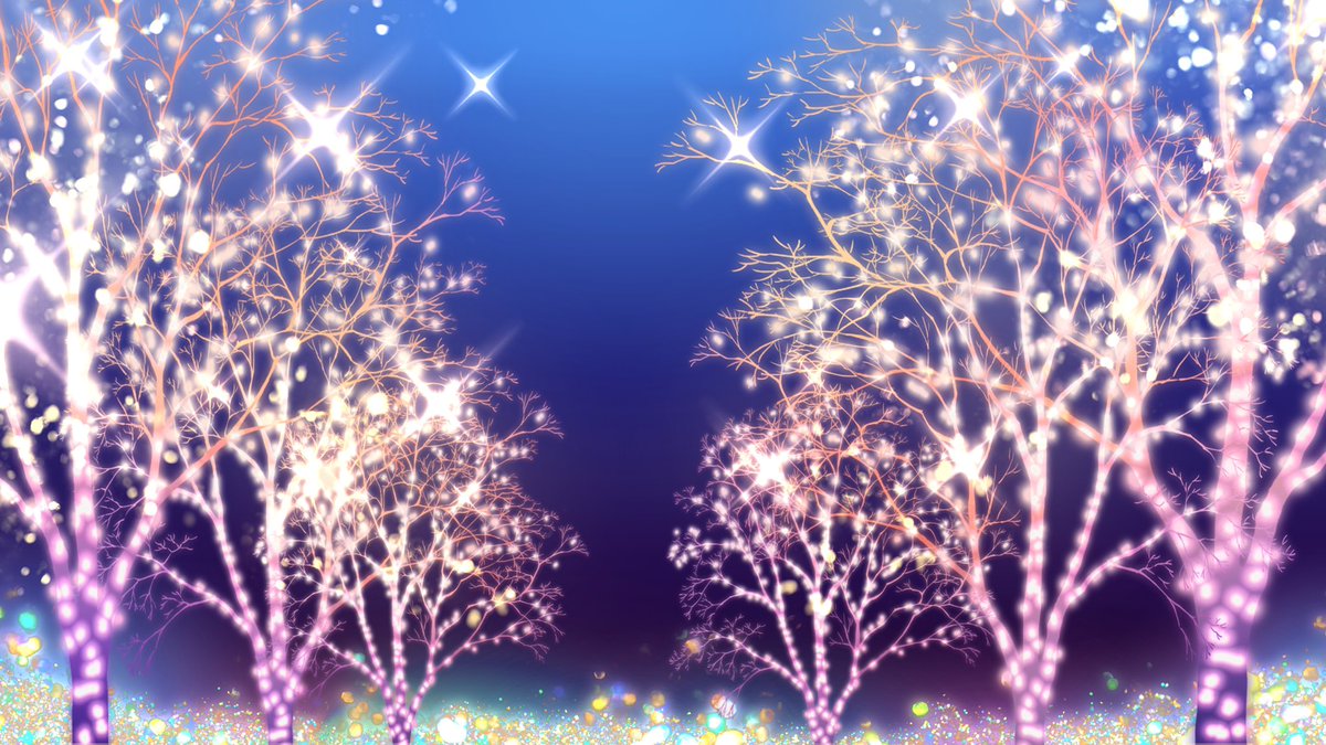 描いてみた イルミネーション描いてみたー Vtuber素材 フリー素材 背景 イルミネーション クリスマス ツイレポ
