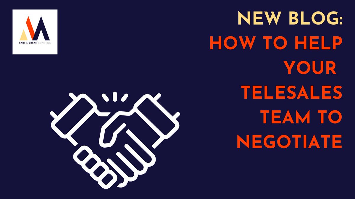 This weeks blog is all about how to help your telesales team to get better at negotiating with clients. In it share my top 5 tips to successful negotiation.

garymorgan.coach/blog/how-to-he…