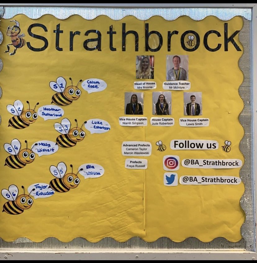 BA_Strathbrock's tweet photo. Here is our new Strathbrock board, located in the library. https://t.co/KfJsMjgDiD