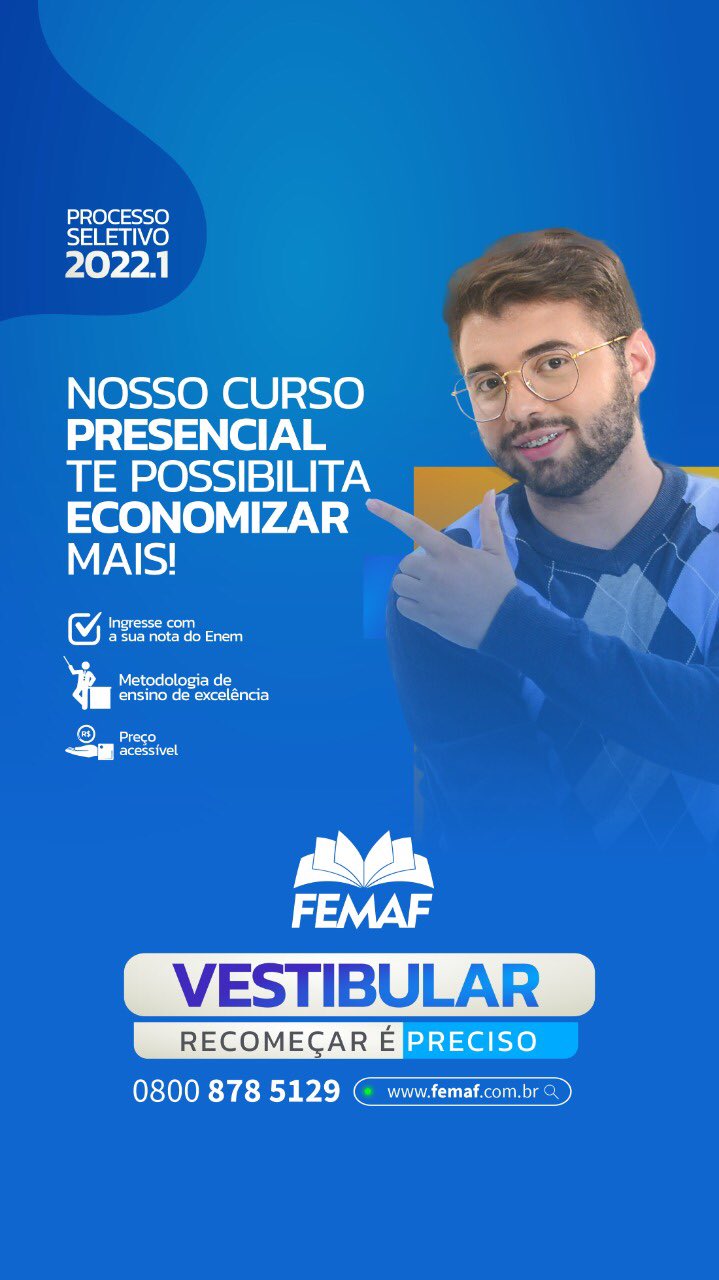 CHEGOU A SUA VEZ! Inscrições para o vestibular da Faculdade FEMAF