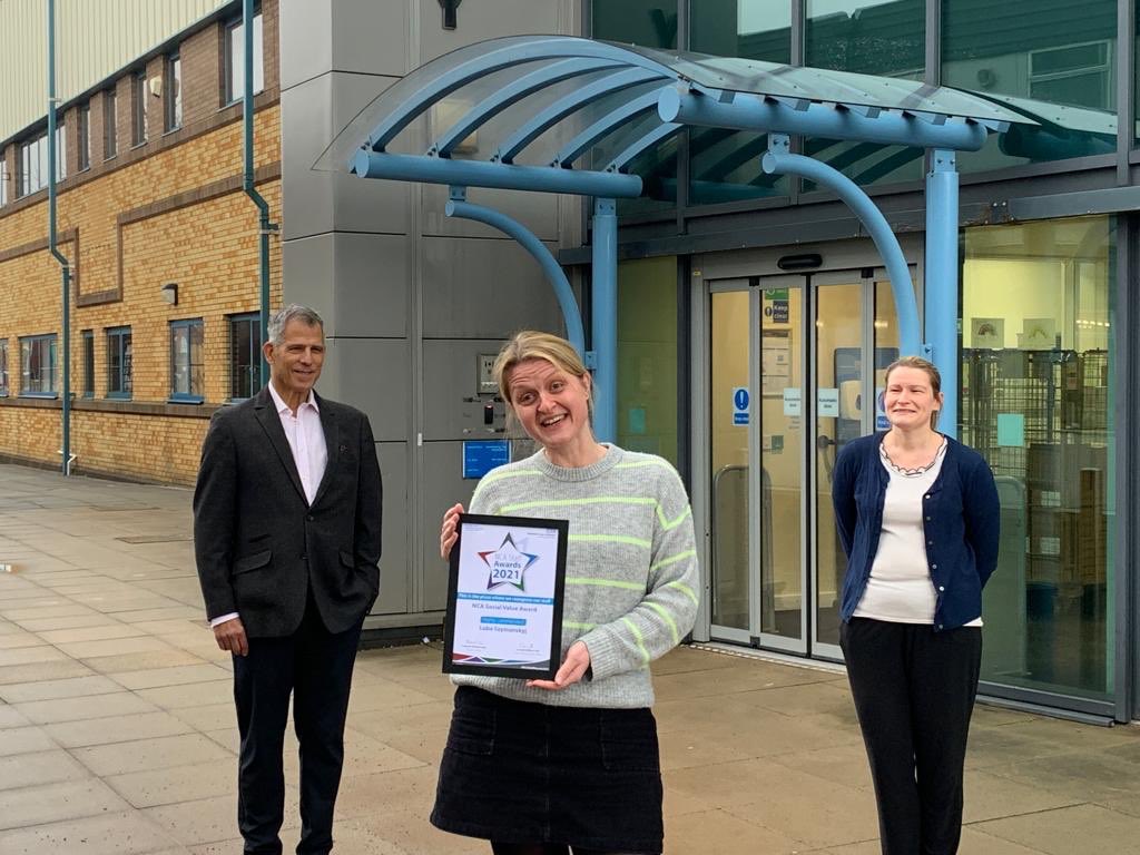 NCAlliance_NHS's tweet photo. Our next award is the NCA Social Value Award. Highly commended for this award is Lubomyra (Luba) Szymanskyj, Technical Manager, Pathology, Diagnostics and Pharmacy. #NCAStaffAwards2021 https://t.co/hxh121kHle