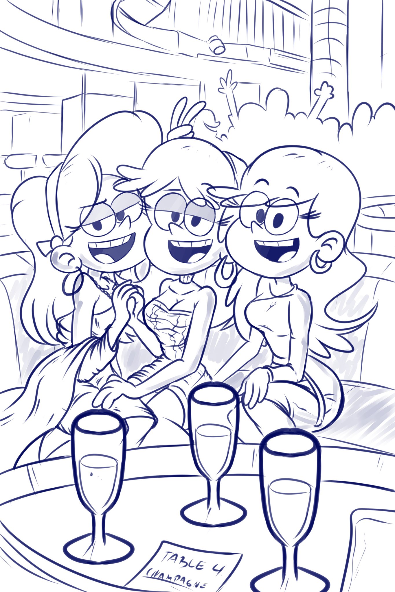 RuhisuART - Commissions CLOSED on X: Commission - Sweet 20's #TheLoudHouse #Nickelodeon #LoriLoud #CarolPingrey #LeniLoud #youngadult #party #girlsnight #girlsnightout #club #champagne #ordering #smiling #friends #dress #fanart #myart #RuhisuART