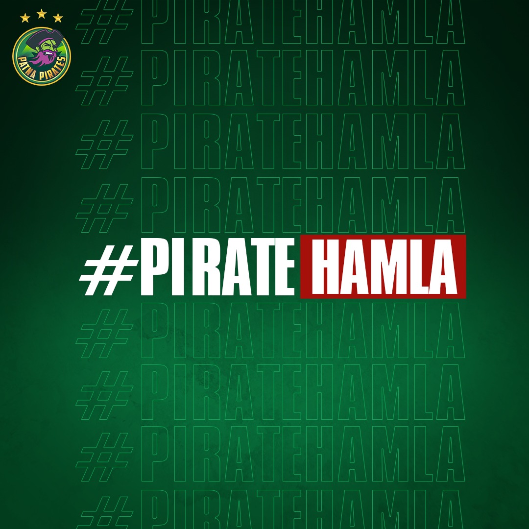 PatnaPirates's tweet photo. Are you ready for this season’s greatest raid?

Comment “💚” to see the most epic #PIRATEHAMLA!
.
.
.
#PatnaPirates #PiratesMeriJaan #MoneyHeist #VivoProKabaddiIsBack https://t.co/0TKqLPHG79