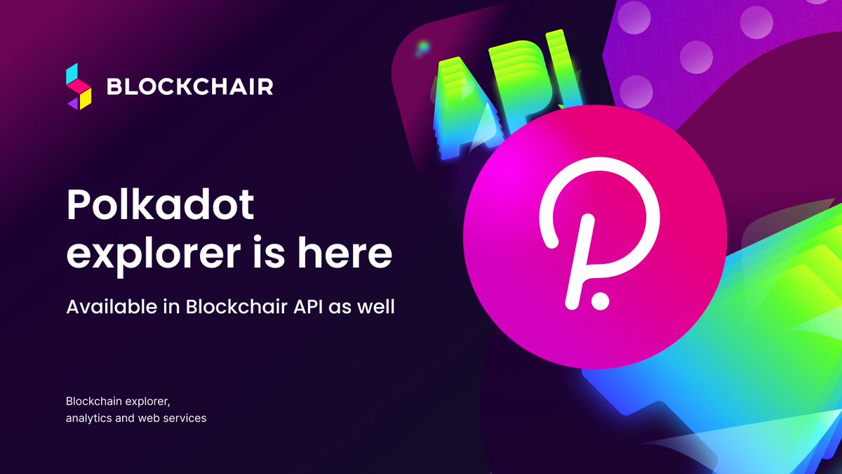 Blockchair's tweet photo. Today we welcome #Polkadot to our family of explorers!

🟣 Search for blocks, extrinsics, addresses
🔴 Use our API to power your app
🟣 Generate PDF transaction receipts and more!

https://t.co/vZwKOFtcs9 https://t.co/CWnya6zNfE