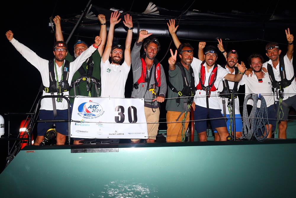 Welcome to Saint Lucia 12 Nacira 69! Crossing the line at 03:16:45, following an exciting match race with Guyader Saveol in the closing stages, the crew received the warmest of welcomes to Saint Lucia. Read all about it at👉: bit.ly/3decYWP
📸:©Tim Wright #ARCrally