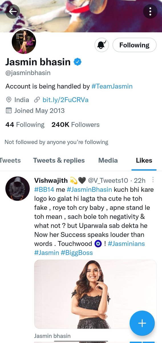 V_Tweets10's tweet photo. Literally I have no Words 🥺💘🧿 Tnq u so much Jas, it's a Dream come true for me specially bcz it's a few days away from my b'day so I consider this as my advance b'day gift 🥳🎁,I was crying with happiness when I saw this &amp; tnx to all my fellow #Jasminians 💘♾️ #JasminBhasin https://t.co/e2cjY1dH5r