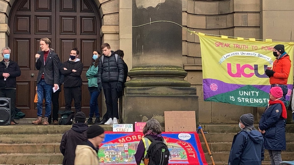 Through collective action students and staff can build a university that we are proud to be part of! 

Staff have stood with students time and time again, so I'm here to say thank you for all our hard work to make Lancaster a better place.