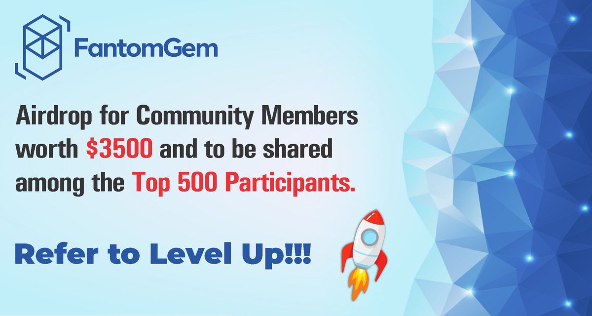 Our official airdrop has just begun! More amazing events coming up. Don't miss this. 
Invite more to get to the top as amazing rewards awaits top referrals.  🚀🚀
#Airdrop #LFG <a href="/FantomFDN/">Fantom Opera</a>
forms.gle/X2Rx17LxrXD5hK… 
Do the tasks and fill the form correctly!!!