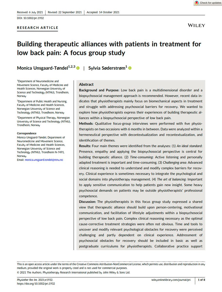 PhysioMeScience's tweet image. Building therapeutic alliances with patients in treatment for low back pain: A focus group study

👀👀👇👇

onlinelibrary.wiley.com/doi/full/10.10…