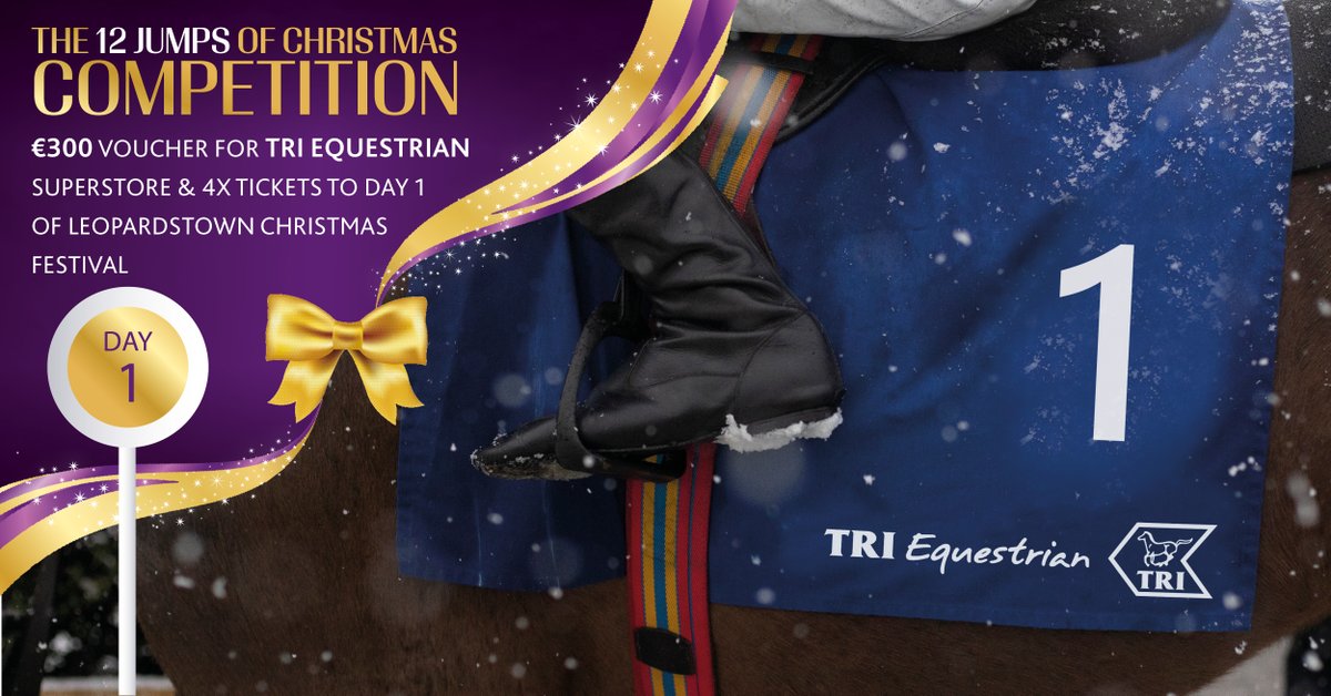 We are delighted to kick off our Christmas giveaways with a fantastic prize from our generous partners <a href="/triequestrian_1/">TRI Equestrian</a>

⭐ €300 TRI Equestrian Superstore voucher
⭐ 4x tickets to day 1 of Christmas Festival

Retweet &amp; Enter Here bit.ly/3FXyJql

#LeopardstownRC