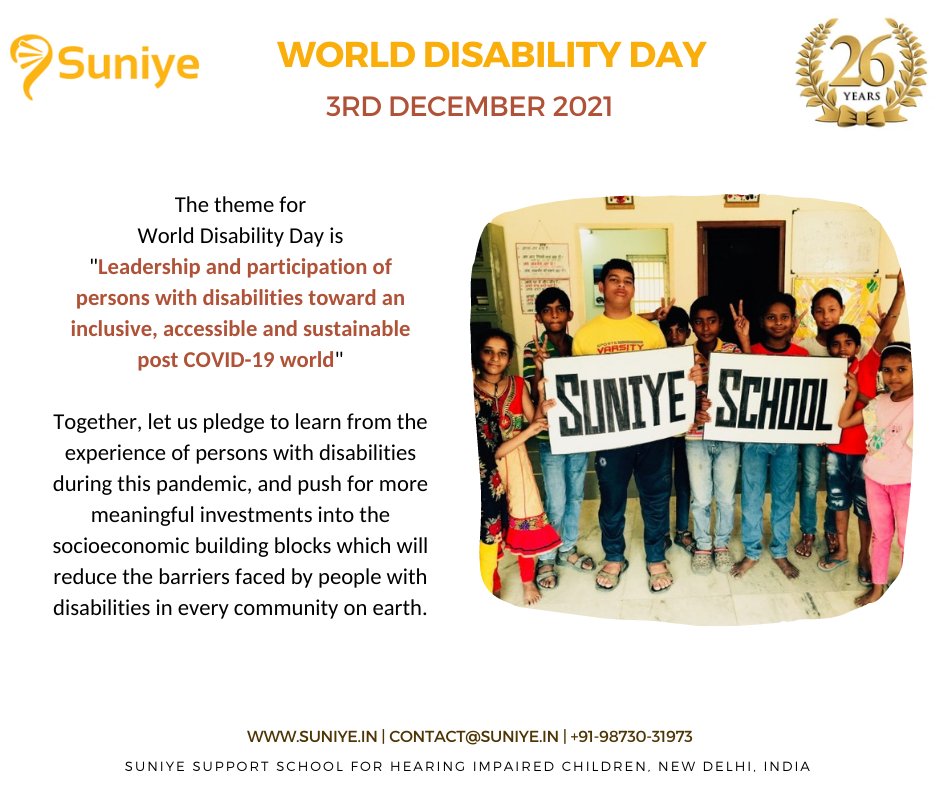 suniyengo's tweet photo. The theme for #WorldDisabilityDay is "Leadership and participation of persons with disabilities toward an inclusive, accessible and sustainable post COVID-19 world"
#disability #suniye #deaf #hearingimpaired https://t.co/4jG4Bh4VRC