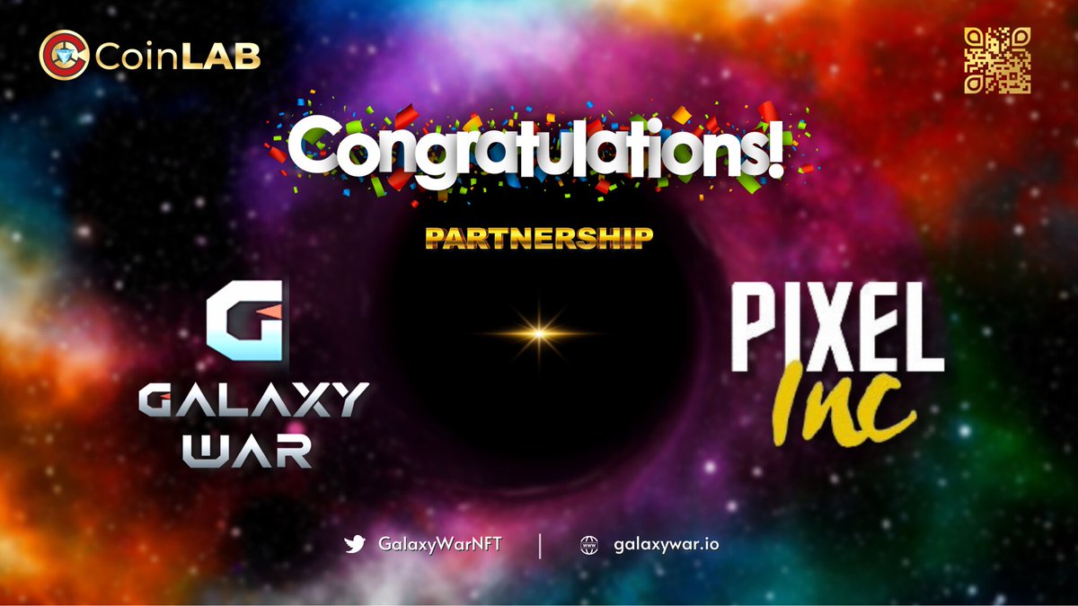 JasonTonyCali's tweet photo. 🎊🎉 Congratulations on the collaboration between @GalaxyWarNFT and #PixelInc

#PixelInc is Early Stage Defi Research &amp; Partnerships Community. - Supporting Pre launch DeFi, GameFi Platforms
This partnership will be propelled both of the projects to triumphant successes

#CoinLAB https://t.co/dxiEnDglIa