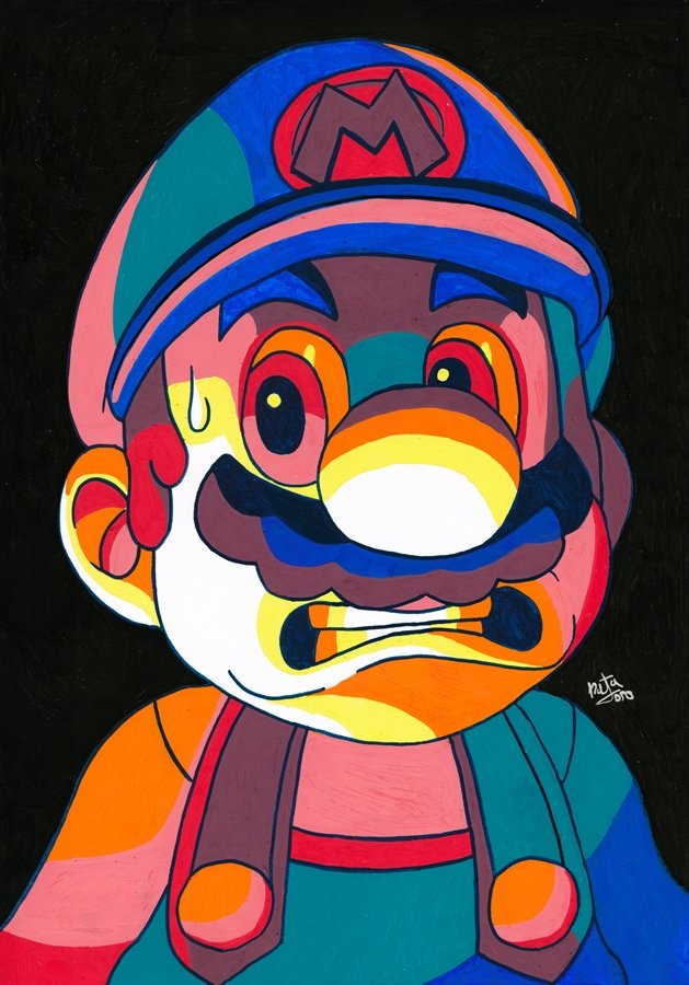 Dibujo de Toad Mario con rotuladores Posca! 