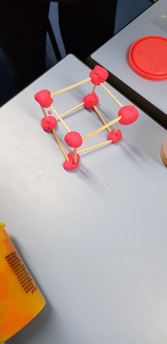 Ms_Mahmood_'s tweet photo. Exploring 3D shape structures - using sticks as edges, playdough as vertices and blank spaces as faces. https://t.co/0ZPHmcRFde