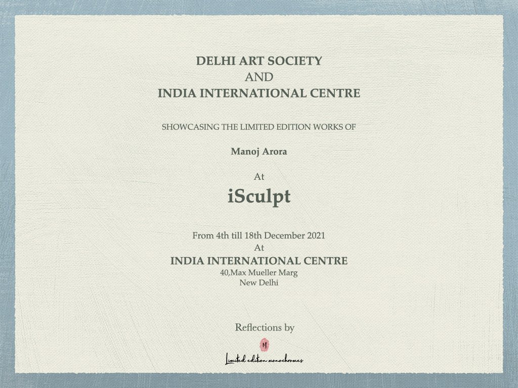 reflectbym's tweet photo. Showcasing limited edition works at isculpt , at #indiainternationalcentre. https://t.co/HtLA3RCXLk