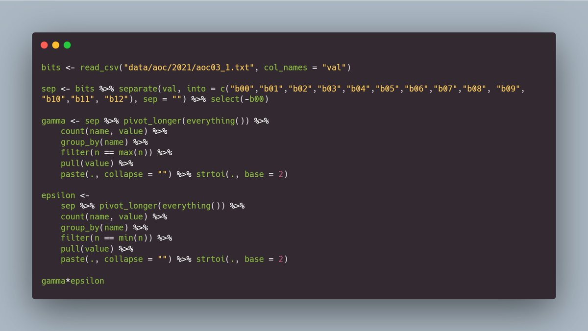 Day 3 part 1  #AdventOfCode  #RStats
