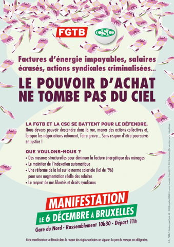 MANIFESTATION// 💪💪 6 décembre - en Front commun syndicale
Parce que les "gens" s'affaiblissent, le RWLP le constate tous les jours, que ce soit des travailleur.euse.s ou pas. Les revenus sont trop bas et rendent difficile voir impossible de boucler ses fin de mois dans le vert!