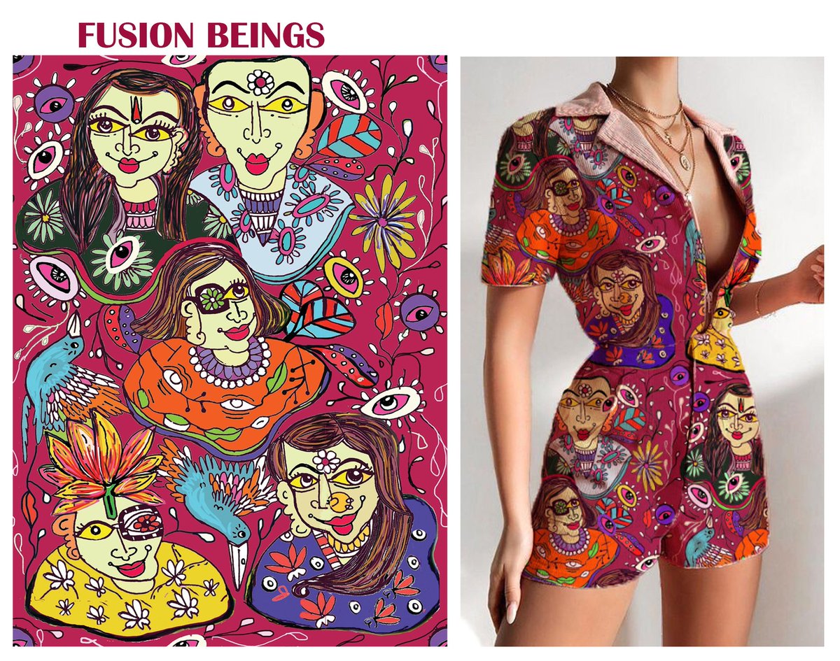 ArchanaMurali8's tweet image. Hi NFT folks Here am adding my textile print &quot;FUSION BEINGS&quot; to my Collection. The art speaks about society who are insecure about their limitations. Express yourself through FASHION. @NFTMalayali
#NFTCommunity
#nftmalayali
#NFTartist
#fashion

opensea.io/assets/0x495f9…