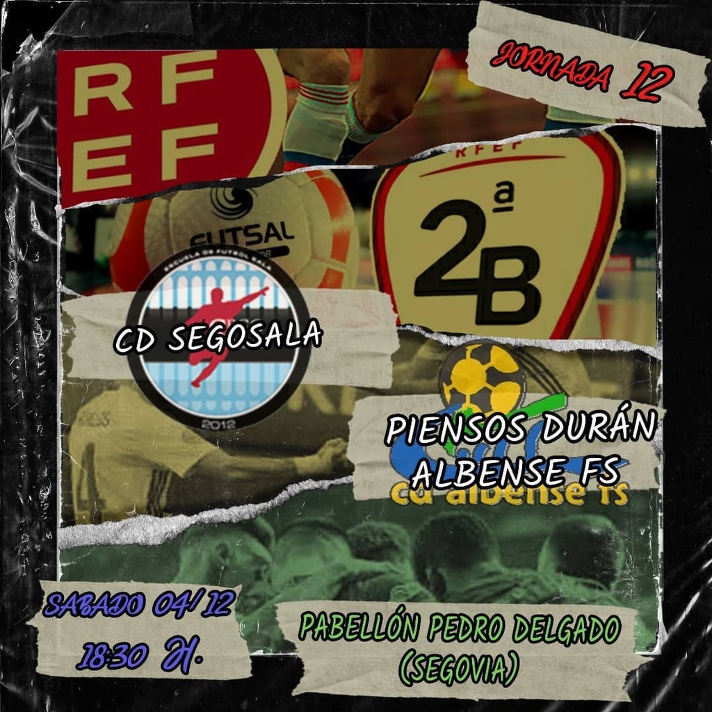 🏆 SEGUNDA DIVISIÓN NACIONAL B

🖊️ Entrado ya en el segundo tercio de competición, <a href="/albensefs/">Piensos Durán Albense FS</a> sube al autobús para desplazarse al Pedro Delgado de Segovia, donde los espera el <a href="/segosala/">CD Segosala</a>, equipo revelación de la temporada pasada y que apunta a estar en… instagr.am/p/CXA_N2GD2tC/