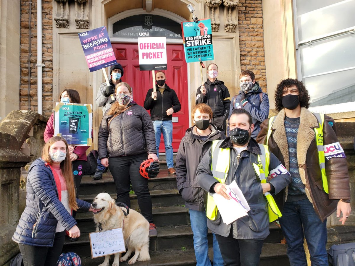 Gareth Griffith (@garethjgriffith) on Twitter photo Bristol population health sciences are back out today! With picket pooch representation from lovely Nelly!
Fighting against unjustified, baseless 40% cuts to our pensions, and for dignified working conditions ✊🏽✊🏽✊🏽
<a href="/Bristol_UCU/">Bristol UCU</a> <a href="/BrisPopHealth/">Bristol Population Health Science Institute</a>
#OneOfUsAllOfUs #UCUstrikes Bristol population health sciences are back out today! With picket pooch representation from lovely Nelly!
Fighting against unjustified, baseless 40% cuts to our pensions, and for dignified working conditions ✊🏽✊🏽✊🏽
<a href="/Bristol_UCU/">Bristol UCU</a> <a href="/BrisPopHealth/">Bristol Population Health Science Institute</a>
#OneOfUsAllOfUs #UCUstrikes