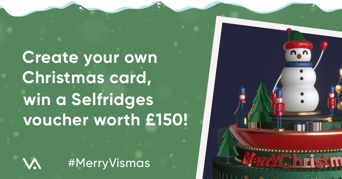 Step into Christmas and win a £150 Selfridges voucher.

1. Click below to create your own digital Christmas card
2. Upload your image to LinkedIn and Twitter
3. Tag us and use the hashtag #MerryVismas

Enter here: vismedia.agency/christmas-card…