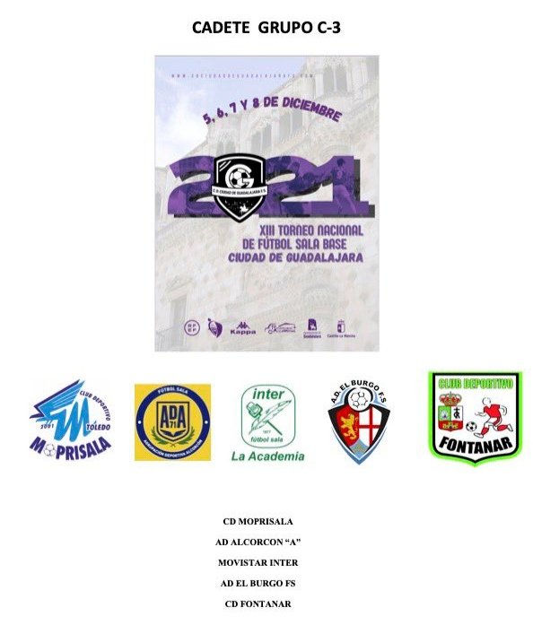 Este #PuenteDeDiciembre los equipos de la <a href="/AcademiaInterFS/">La Academia Movistar Inter F.S.</a> Ⓜ️ estarán participando en el 𝙓𝙄𝙄𝙄 𝙏𝙤𝙧𝙣𝙚𝙤 𝙉𝙖𝙘𝙞𝙤𝙣𝙖𝙡 𝙁𝙪𝙩𝙨𝙖𝙡 𝘾𝙞𝙪𝙙𝙖𝙙 𝙙𝙚 𝙂𝙪𝙖𝙙𝙖𝙡𝙖𝙟𝙖𝙧𝙖 
🤝 Gran apuesta de <a href="/Ciudaddeguadafs/">CD Ciudad de Guadalajara FS</a> <a href="/GuadalajaraAyto/">Ayuntamiento de Guadalajara</a> por el #FútbolSala Base 👏👏

#VamosInter