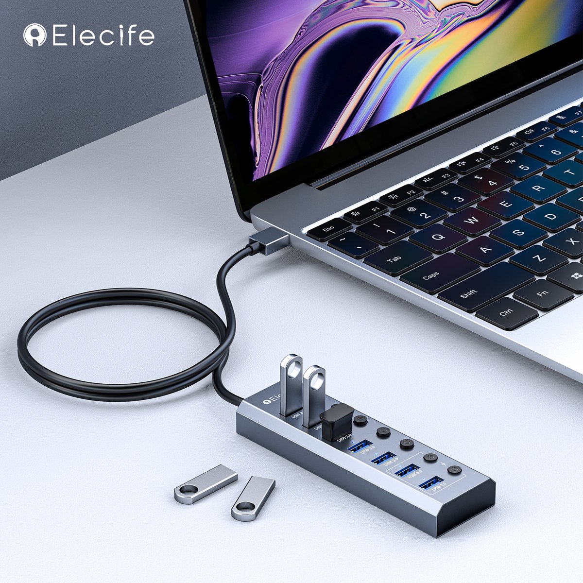 ElecifeOfficial's tweet photo. Designed for a high volume of connections, this Elecife powered USB 3.0 hub offers 7 connection ports, for connecting more USB devices and peripherals. 
#usbcadapter #applelife #applelifestyle #applesetup #macbookpro #macbook #usbchub #Hub #techie #onmydesk #dockingstation https://t.co/PqA1kCV6HL