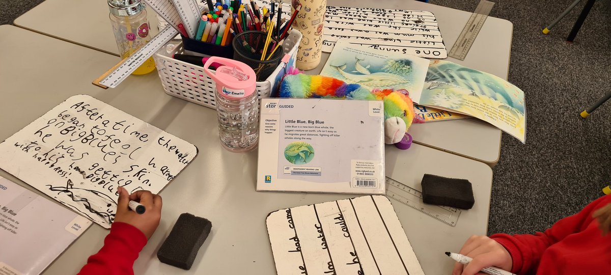MissStemp's tweet photo. Primary 3/4 @MeldrumSchool were very busy this morning creating alternative endings for their reading books. What great imaginations! https://t.co/bftWIx6UW4