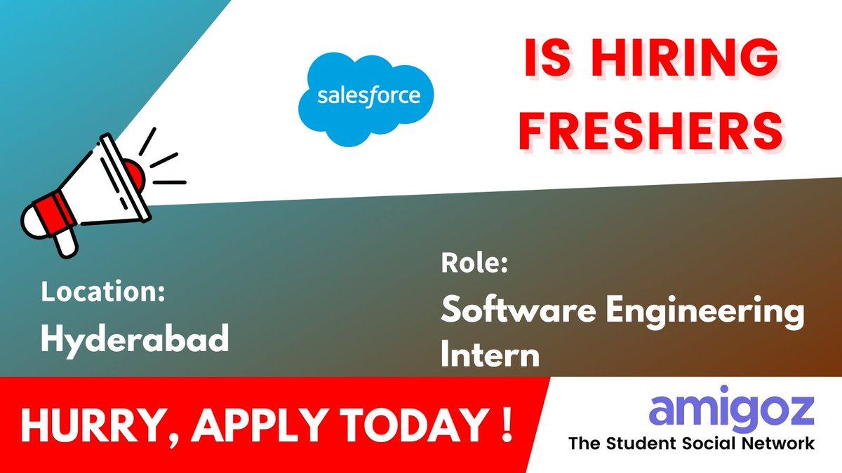 amigozapp's tweet photo. Salesforce Is Hiring Software Engineering Intern

Apply Here: https://t.co/pMf7Cfp9nB https://t.co/xlm8bwVoHi