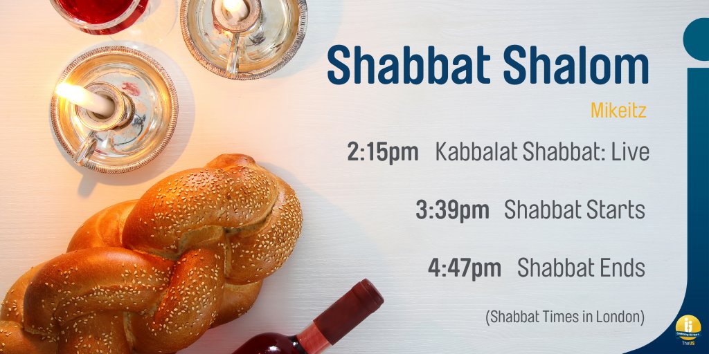 Shabbat Shalom! Join us today at 2:15pm as we prepare to welcome in Shabbat with Rabbi Akiva Rosenblatt, Rabbi of Hadley Wood Jewish Community. Watch it live here: theus.tv/kabbalat-shabb…