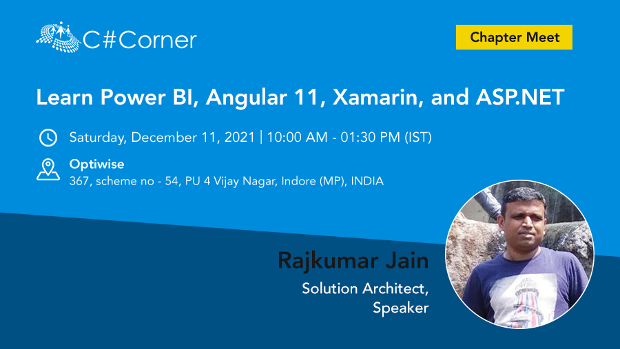 CsharpCorner's tweet photo. Join Rajkumar Jain at @CsharpCorner Indore Chapter Meet to learn how to host https://t.co/kWoL8UW9Gu Application in AWS Beanstalk.
Register now: https://t.co/ZM2obdYYQW
#Angular #ASPNET #PowerBI #AWS #Xamarin #Angular11 https://t.co/oZ5H8LGZFX
