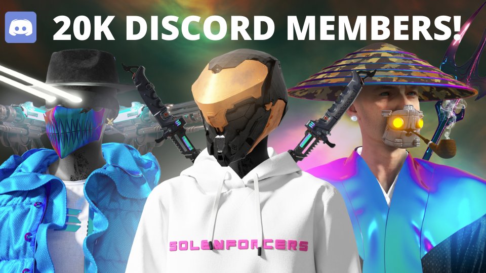 solenforcers's tweet photo. WE JUST HIT 20.000 DISCORD MEMBERS !

FEW WHITELIST SPOTS LEFT!
https://t.co/GbTPIlqVUU

#SOLNFT #SolanaNFT https://t.co/QspHXhOsVB