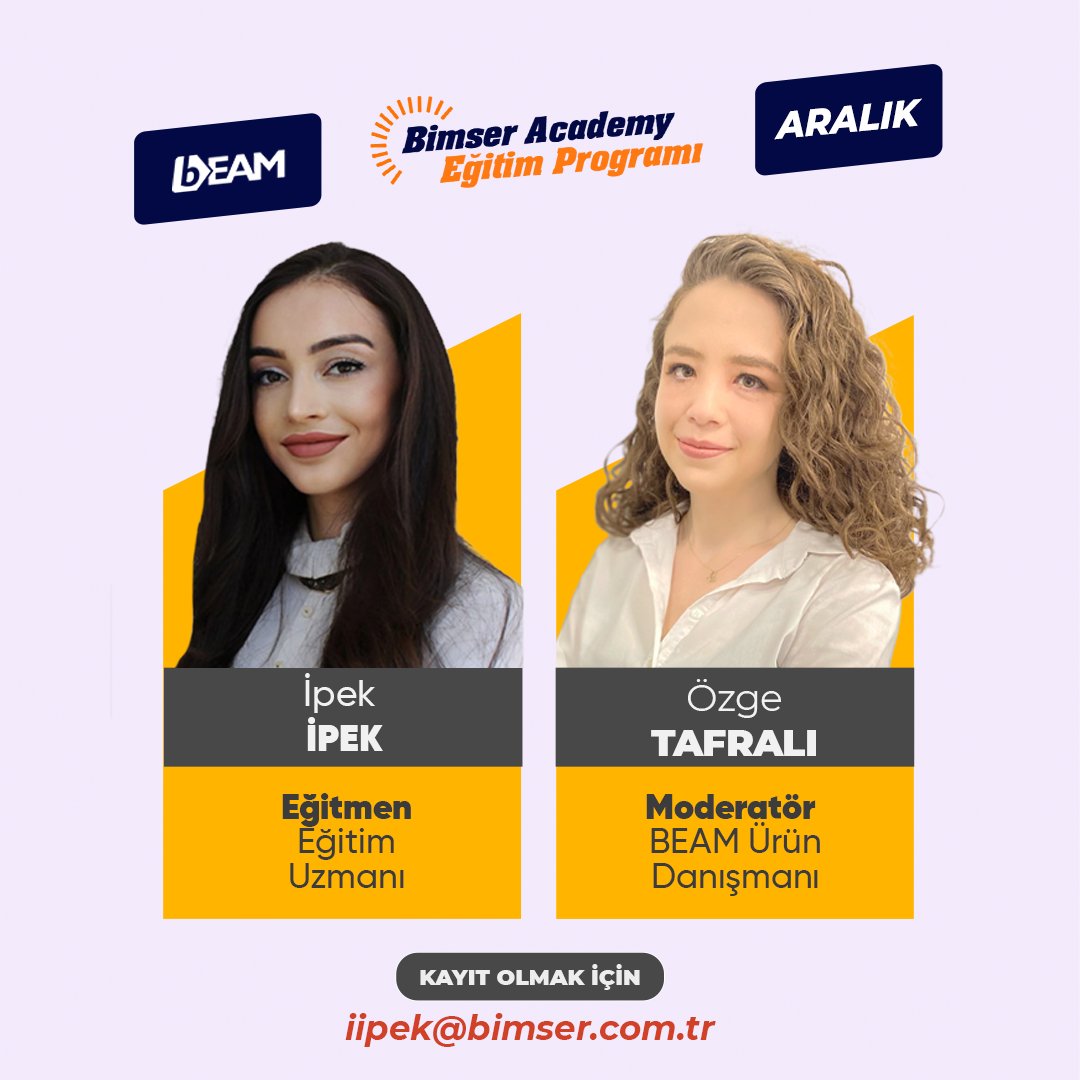 Bimser_'s tweet photo. Bimser Academy eğitimlerimiz devam ediyor. Aralık ayı eBA ve BEAM eğitim takvimimiz hakkında ayrıntılı bilgi almak için https://t.co/2W8VJer9V5
Eğitimlerimiz seri şeklinde devam edecektir.
👉Katılım ücretsizdir.
#bimser #ensemble #bimseracademy #eğitim #QDMS #BEAM #eBA https://t.co/lCmWPRxTD9