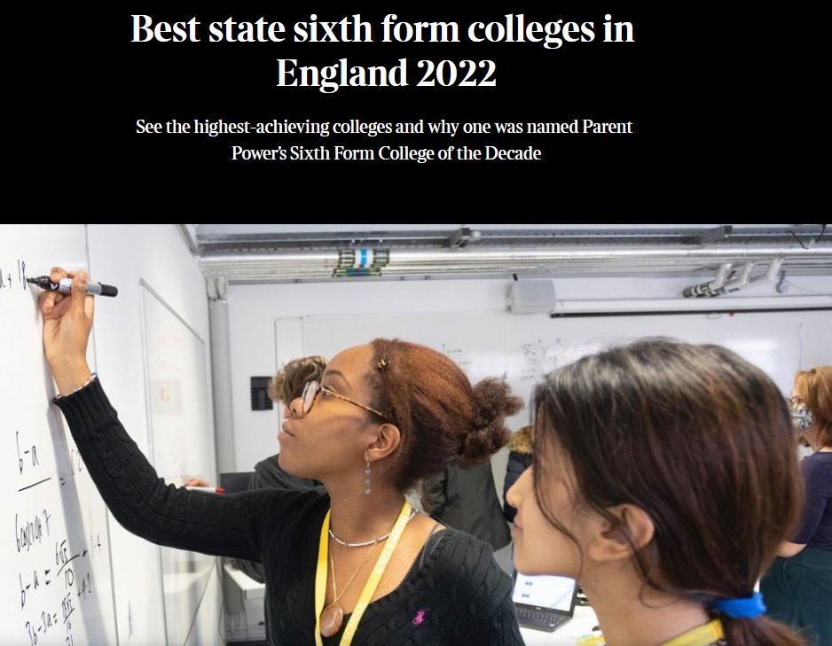 So proud to be awarded State Sixth Form College of the Decade by the @thetimes & @thesundaytimes. A testament to our innovative and dedicated students, teachers, staff & governors. Huge thanks to everyone who's been on the journey with us.