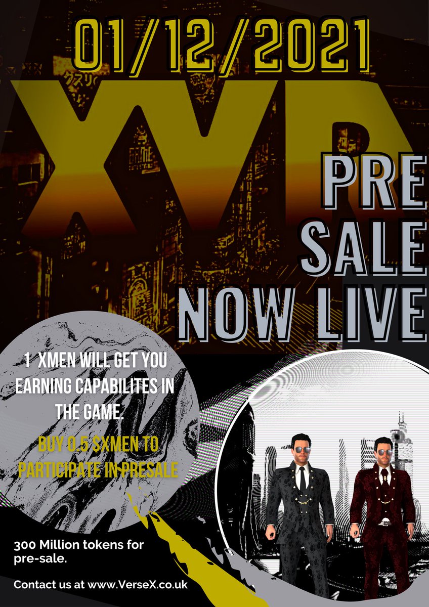 VerseXVR's tweet photo. PRE SALE ENDS SATURDAY NIGHT 11.59 UK Time.⛔️

🎁 Giveaway at 10,000 followers: 

10,000 XVR 🔥💰 
1 XMEN 🚀🤑
(worth 1100+XRP) 

This will be split between 8 followers, who inform their followers why they love VerseX &amp; XRPMEN.💜

Like, Retweet &amp; Follow! ✅ https://t.co/WajIVtNCjx