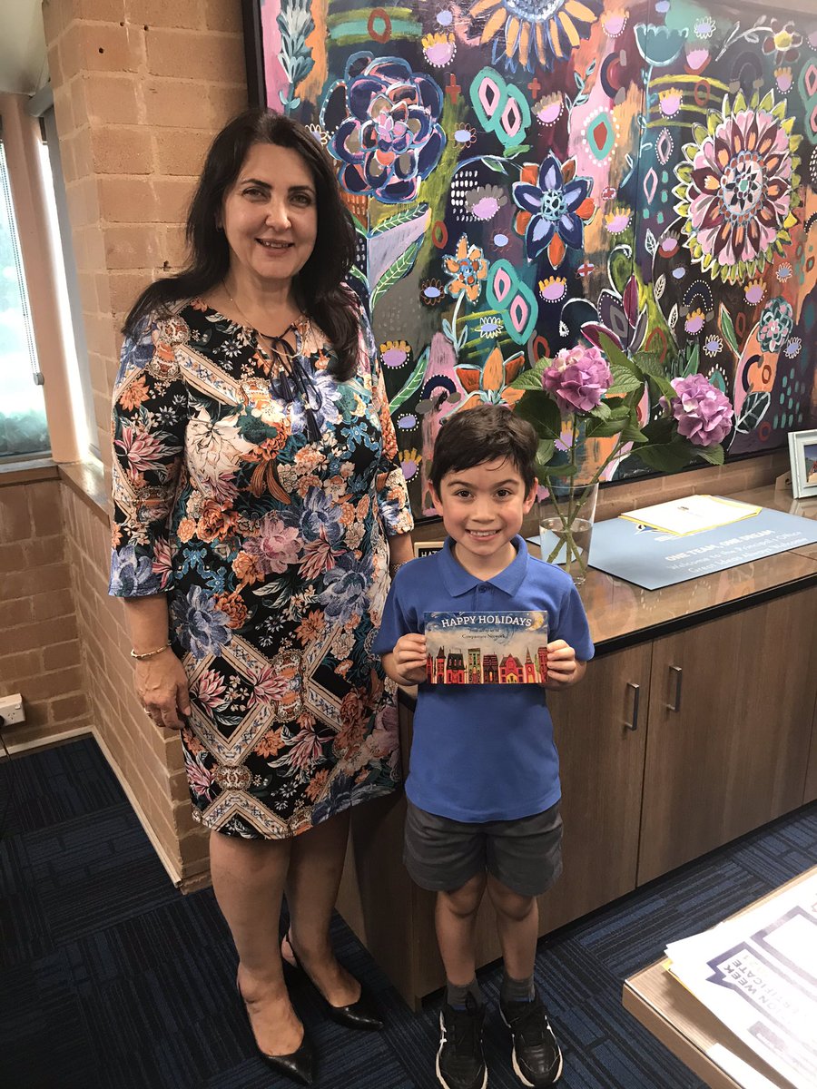 I really enjoyed meeting Hunter <a href="/GovernorPs/">Governor Philip King PS</a> today &amp; congratulating him on his wonderful artwork, chosen for this year’s #CowpastureNetwork Christmas card.