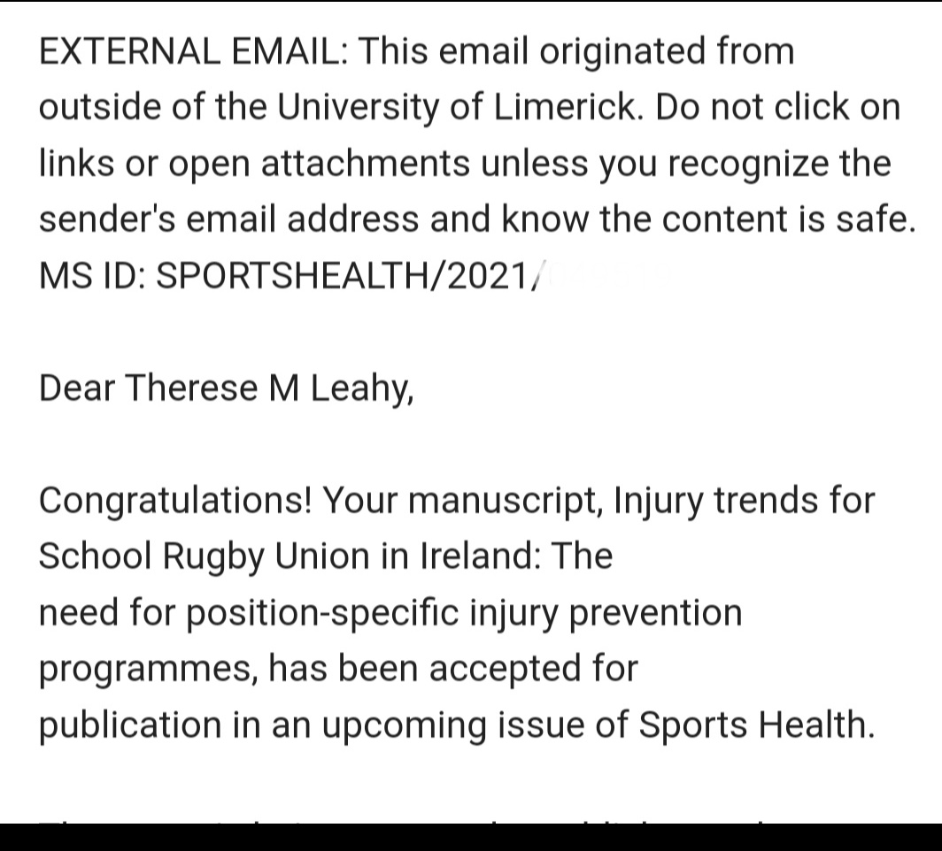 ThereseMLeahy's tweet photo. Looking forward to sharing this latest piece of @IRIS_Rugby work with you all.🏉 📈#schoolrugby #injurytrends #injurysurveillance #injuryprevention @IRFUSportsMed @PessLimerick https://t.co/ev5KRyKwER