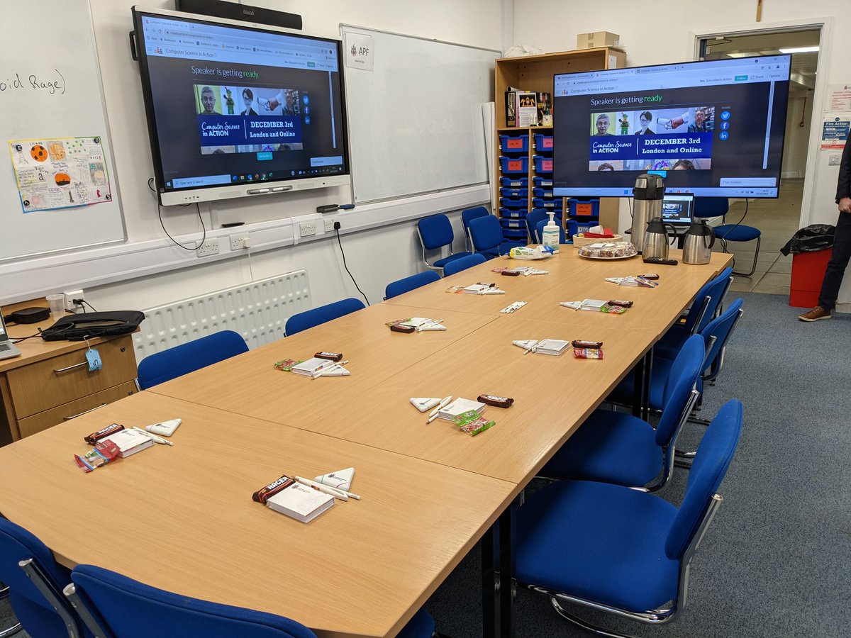 ictinfouk's tweet image. #ComputerScienceInAction online conference set up for students