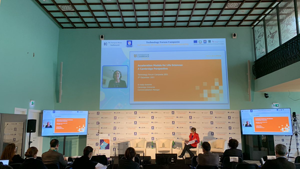 Ambrosetti_'s tweet photo. #TechForumCampania2021 @Reg_Campania @CampaniaCompete Katja Kostelnik – Commercialisation Manager, @UCamEnterprise interviene come caso d'ispirazione internazionale https://t.co/i9fdx7plsj