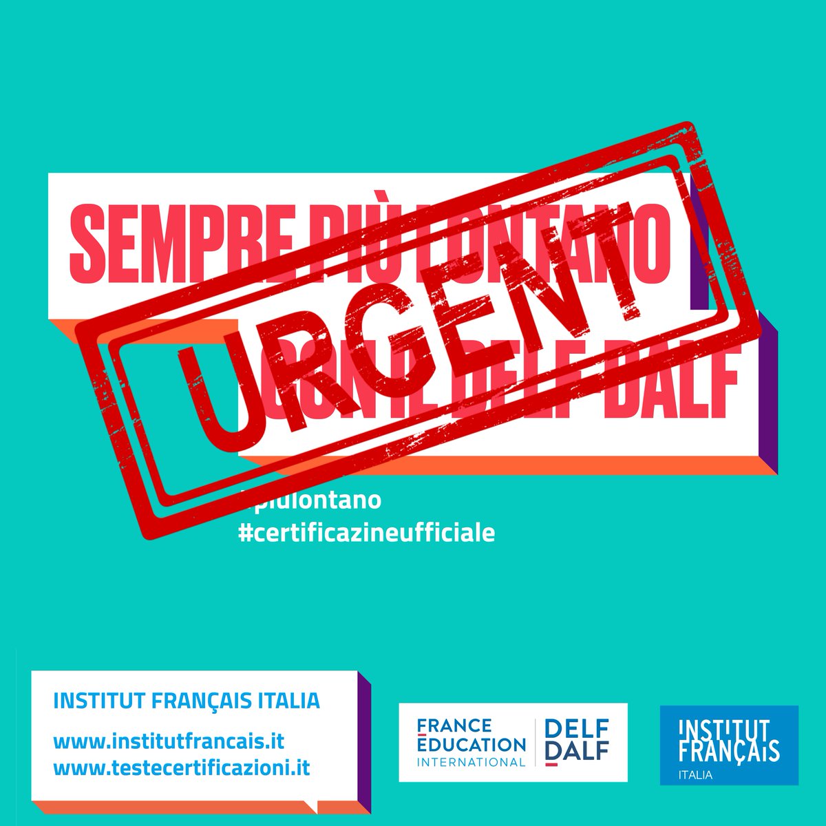 🚨 ULTIMA CHIAMATA  🚨 
Ancora una settimana per iscriverti al DELF-DALF per partecipare alla sessione di Febbraio 2022. Fatti portare lontano dai diplomi di lingua francese! 
👉 swll.to/Vt6w8MF

#institutfrancaisitalia #delfdalf