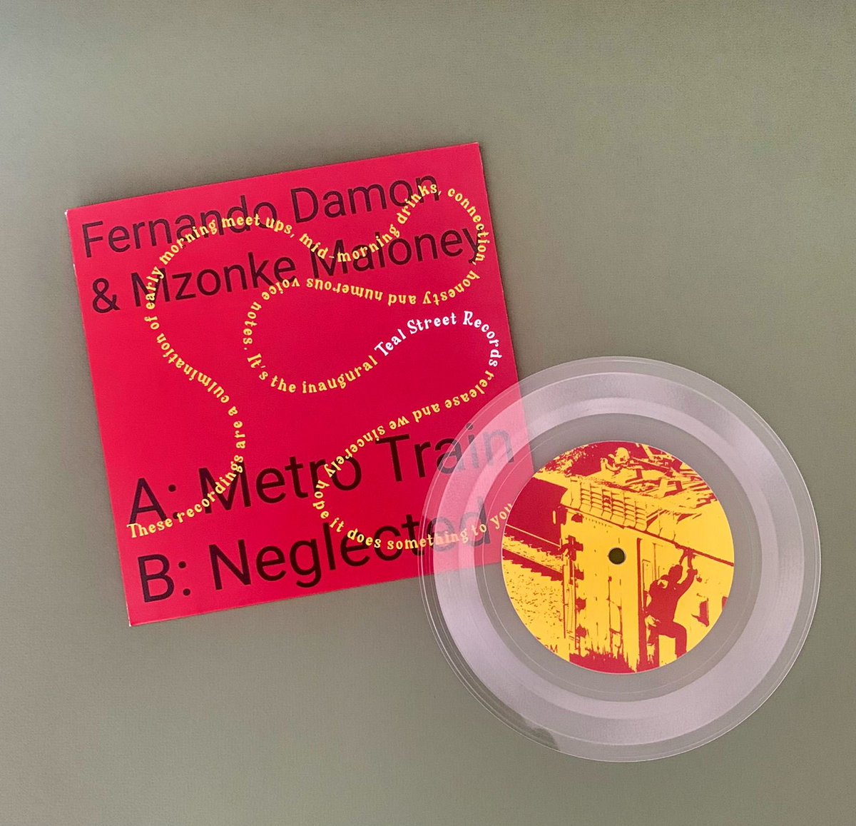 Our first release Hayi Wena Bear! By label head <a href="/fernandofinds/">fernando damon</a> &amp; <a href="/MaloneyMzonke/">MzonkeMaloney</a> OUT NOW. With limited clear 7” Vinyl shipping out from today too! / art by <a href="/keenanoliver_/">K. O</a> #TS001 tealstreetrecords.bandcamp.com/releases