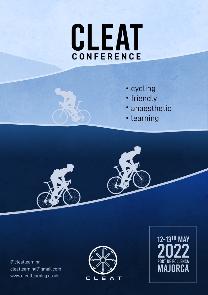 cleatlearning's tweet photo. Did someone say the worlds' premier cycling friendly anaesthetic conference based in Majorca in May is back next year? https://t.co/S1wkbhvIXR