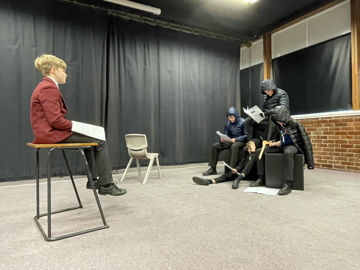 RishworthDrama's tweet photo. In Yr 9 drama we are looking at the script ‘ASBO’ by Kirsty Walters which explores mature topics such as gang culture & anti social behaviour. So impressed with the maturity from students when bringing the characters and scenes to life! @Rishworth1724 #dramascripts #seriousdrama https://t.co/pfXOKrviOc