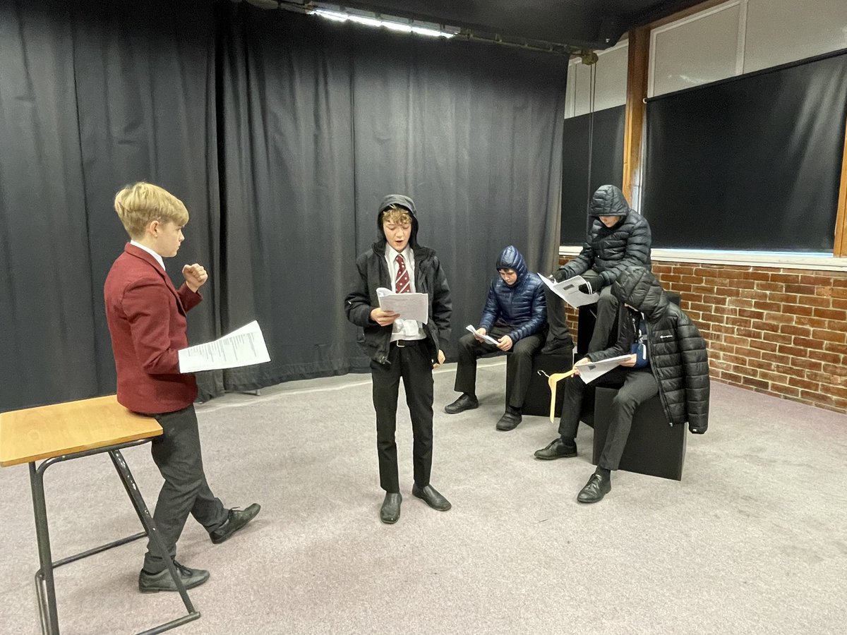 RishworthDrama's tweet photo. In Yr 9 drama we are looking at the script ‘ASBO’ by Kirsty Walters which explores mature topics such as gang culture & anti social behaviour. So impressed with the maturity from students when bringing the characters and scenes to life! @Rishworth1724 #dramascripts #seriousdrama https://t.co/pfXOKrviOc
