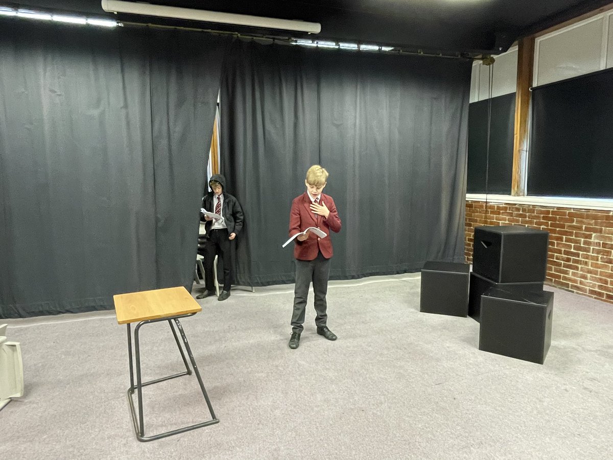 RishworthDrama's tweet photo. In Yr 9 drama we are looking at the script ‘ASBO’ by Kirsty Walters which explores mature topics such as gang culture & anti social behaviour. So impressed with the maturity from students when bringing the characters and scenes to life! @Rishworth1724 #dramascripts #seriousdrama https://t.co/pfXOKrviOc
