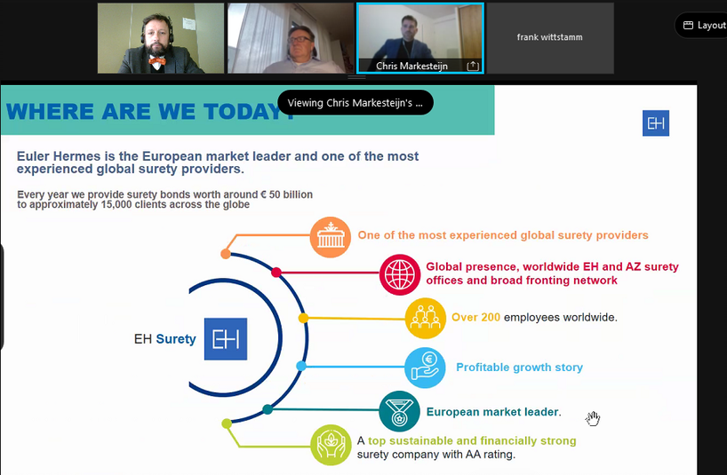 Izabela_Kosicka's tweet photo. Euler Hermes' last #LearningFriday of 2021 was about #Surety. Over 600 employees learned more about this special product and market. Throughout 2021, 9 Learning Fridays were organised at the company to upskill the employees worldwide on different soft and technical skills. https://t.co/S3449IIdK2