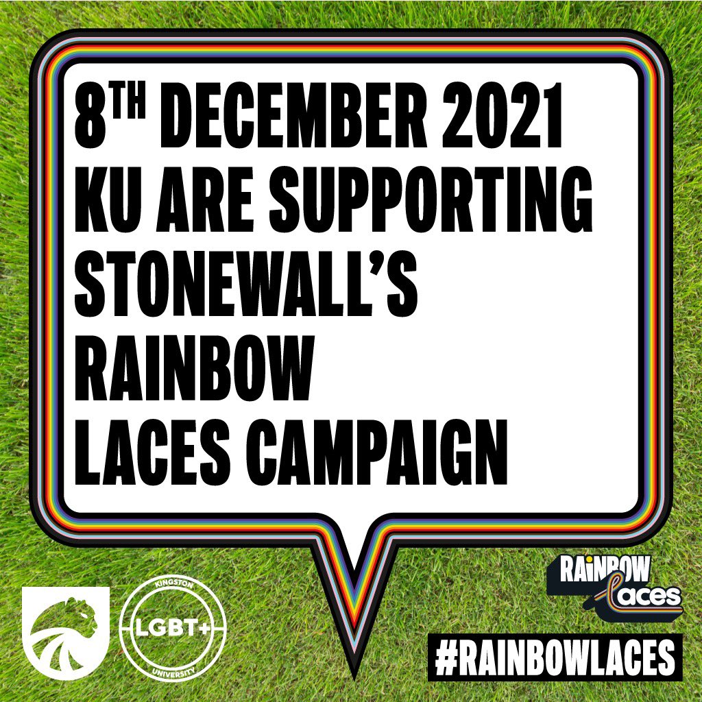 union_kingston's tweet photo. if you’re a member of our sports clubs or societies, you can grab a free pair of rainbow laces ahead of #RainbowLaces day on 8th December 2021 🏳️‍🌈🏳️‍⚧️

fancy featuring on our social media? take a pic with them at your event/match/training and dm us! https://t.co/ZfFXMEwB1H