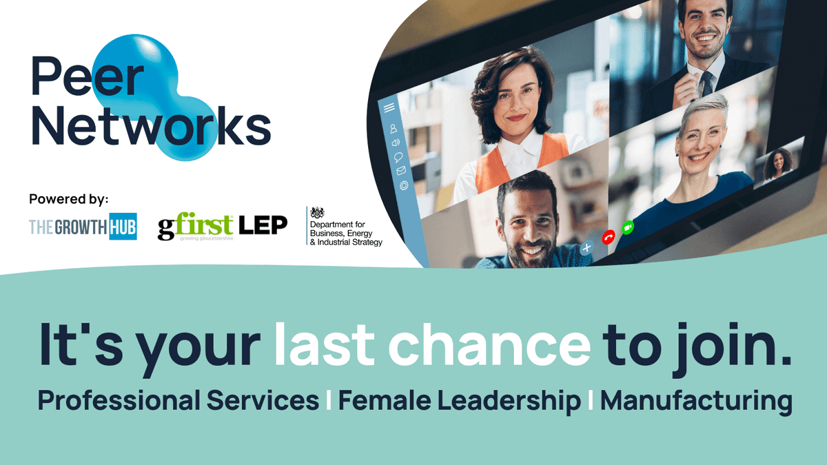 PeerNetworkGlos's tweet photo. This is it! It's your last chance to join #PeerNetworks.

We've had incredible feedback from #GlosBiz leaders about the programme. Don't miss out on your opportunity to take part.

Register you interest now and one of our team will phone you back: https://t.co/DBoxSpqnwo https://t.co/2QhdqLH77P