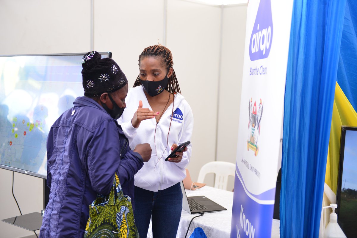 AirQoProject's tweet photo. Get free access to real-time air quality information across Uganda, through our digital platforms! #KnowYourAir. #ProtectYourAir. Download our mobile app on Google play store 👉 https://t.co/m7zrAOdmxw and Apple store 👉 https://t.co/q4WN6aHtI6 
#DigitizeUg @NITAUganda1 https://t.co/PI0KX48YBb